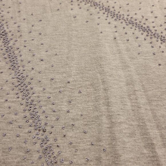 Lane Bryant Gray Embellished Short Sleeve Round Neck Top‎ - Picture 6 of 9